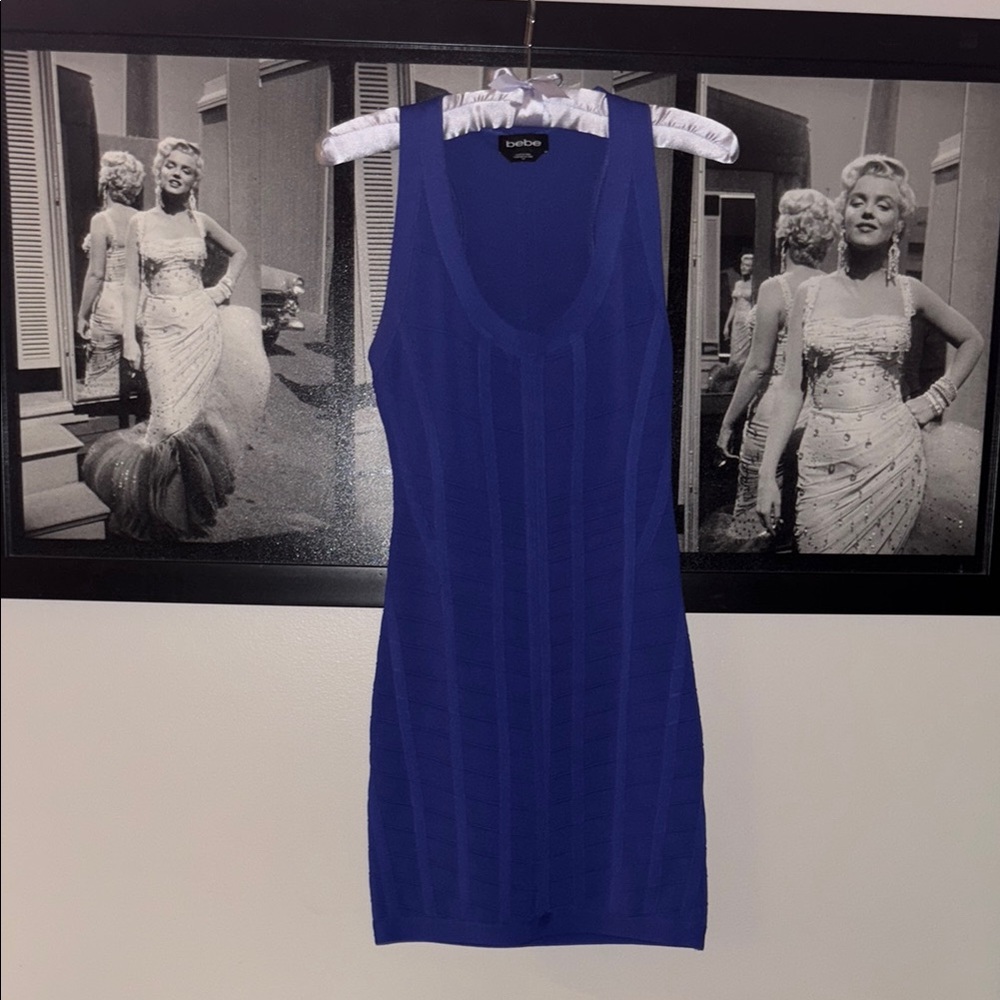 BEBE Cobalt Blue Sleeveless Bodycon Mini Dress